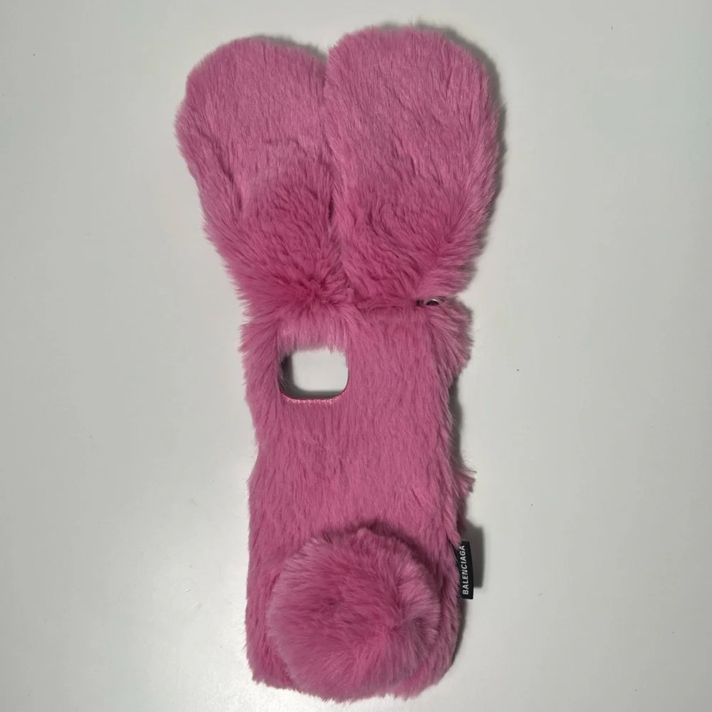 Balenciaga Fluffy Bunny Ears Crossbody iPhone 12 Cell Phone Case